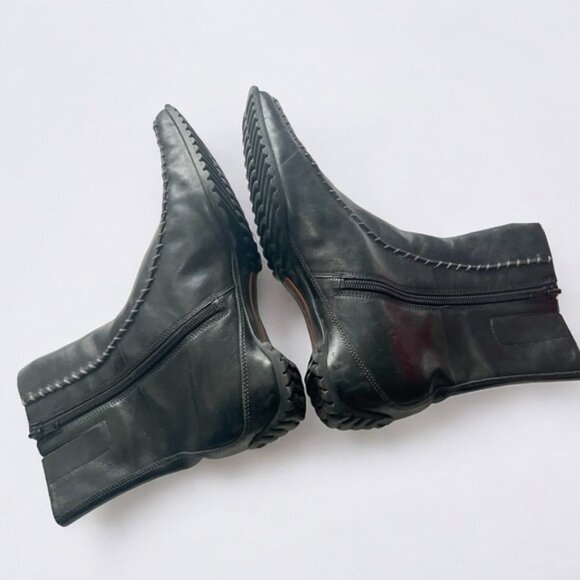 Ecco Black Ankle Boots with Square Toe and Side Zipper Sz 38 - Picture 6 of 10